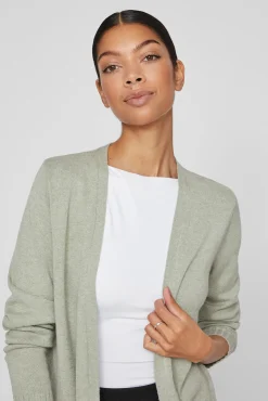 Vila Camisolas-Casaco cardigan de malha Verde