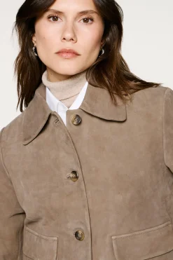 Selected Sobretudos|Casacos-Casaco com bolsos frontais Castanho