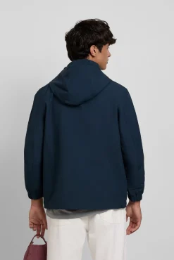 Silbon Casacos-Casaco com capuz à prova de vento Azul