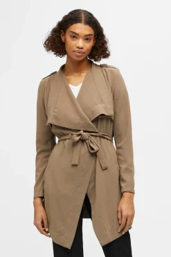 Object Sobretudos-Casaco com cinto Castanho