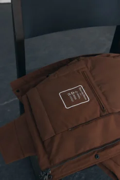 Pedro del Hierro Casacos|Sobretudos-Casaco com gola de veludo cotelê Marrom