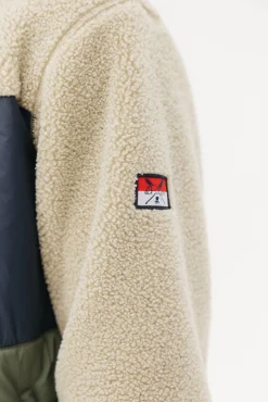 elPulpo Casacos-Casaco combinada de nylon e borrego Tostado