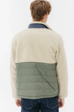 elPulpo Casacos-Casaco combinada de nylon e borrego Tostado