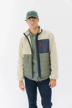 elPulpo Casacos-Casaco combinada de nylon e borrego Tostado