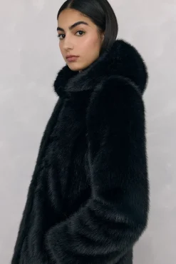 Pedro del Hierro Casacos-Casaco comprido de pele sintética Preto