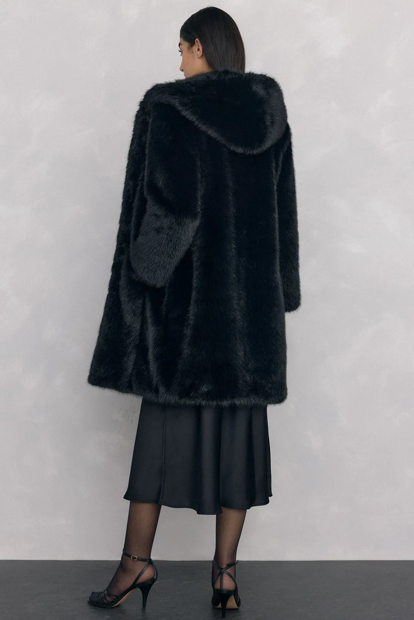 Pedro del Hierro Casacos-Casaco comprido de pele sintética Preto