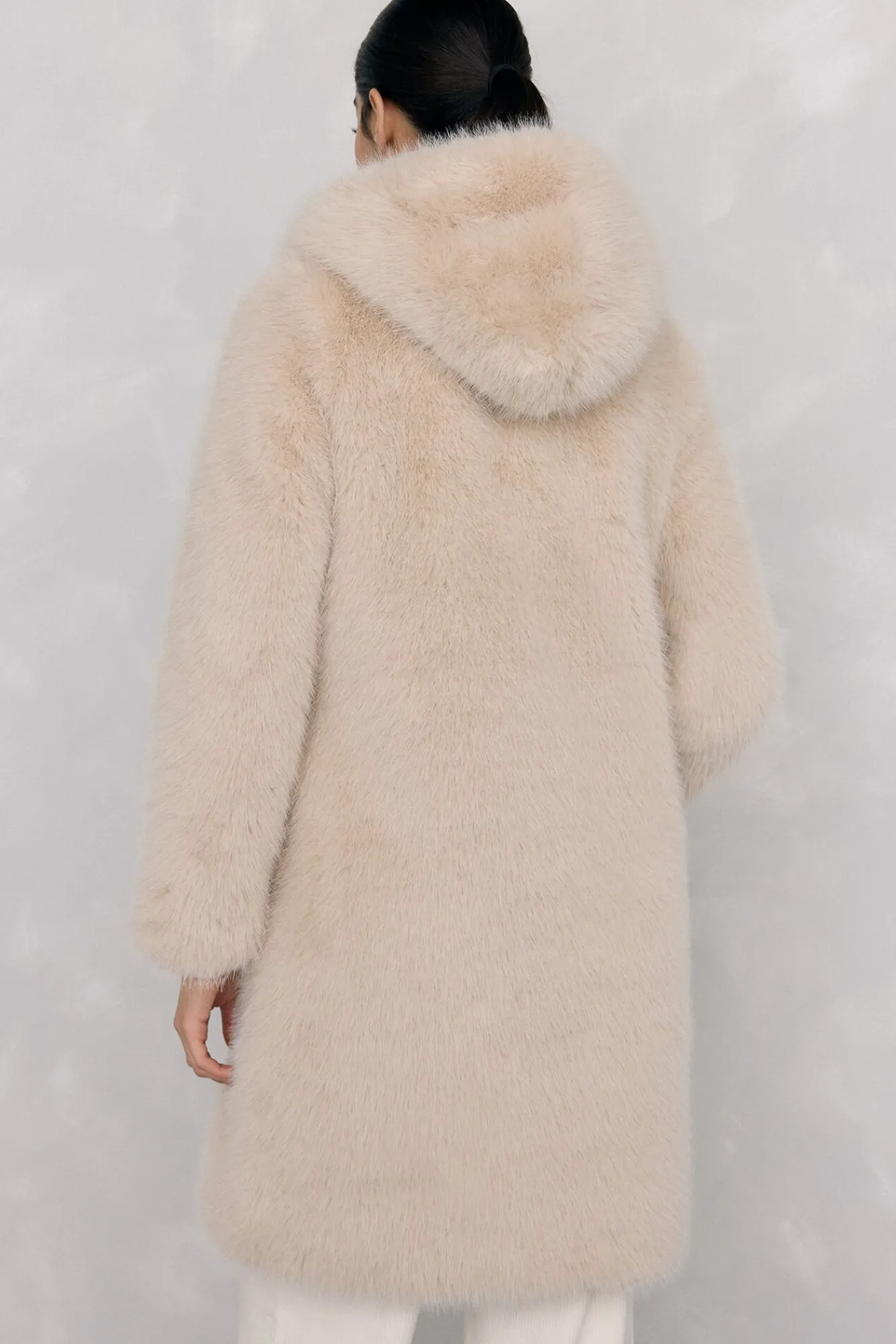 Pedro del Hierro Casacos-Casaco comprido de pele sintética Beige