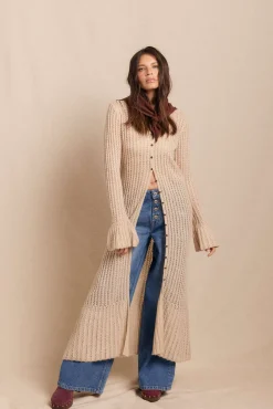 Slowlove Camisolas-Casaco comprido malha Ecru