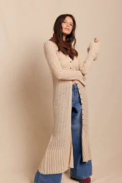 Slowlove Camisolas-Casaco comprido malha Ecru