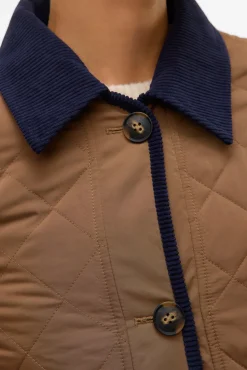 Vero Moda Sobretudos|Casacos-Casaco curta acolchoada com contraste Castanho