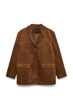 Vero Moda Sobretudos-Casaco curta com efeito camurça Castanho