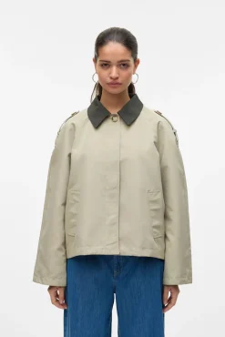 Vero Moda Sobretudos|Casacos-Casaco curta com gola de lapela Verde