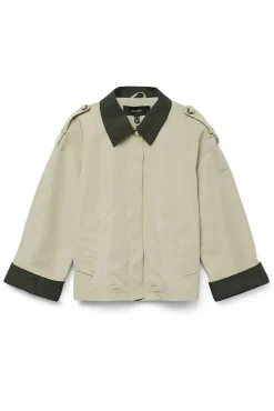 Vero Moda Sobretudos|Casacos-Casaco curta com gola de lapela Verde