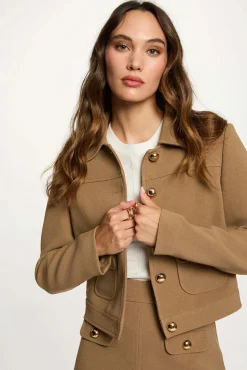 Morgan Sobretudos-Casaco curta de manga comprida Castanho