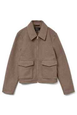 Vero Moda Sobretudos-Casaco curta de tecido Castanho