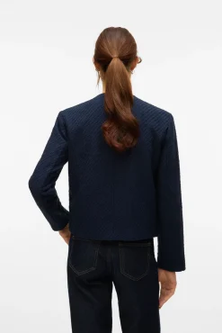 Vero Moda Sobretudos-Casaco curta de tweed Azul