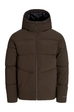 Jack & Jones Casacos-Casaco curta puffer castanho