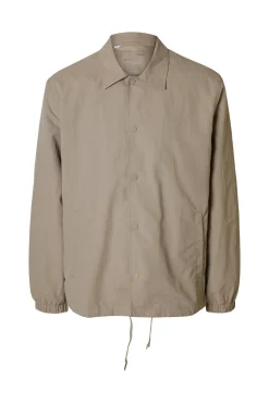 Selected Casacos-Casaco curto com gola confeccionado com materiais reciclados Tostado