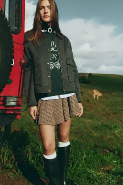 Springfield Sobretudos-Casaco curto encerado Caqui escuro