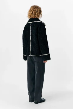 Object Sobretudos-Casaco de borrego sintética Preto