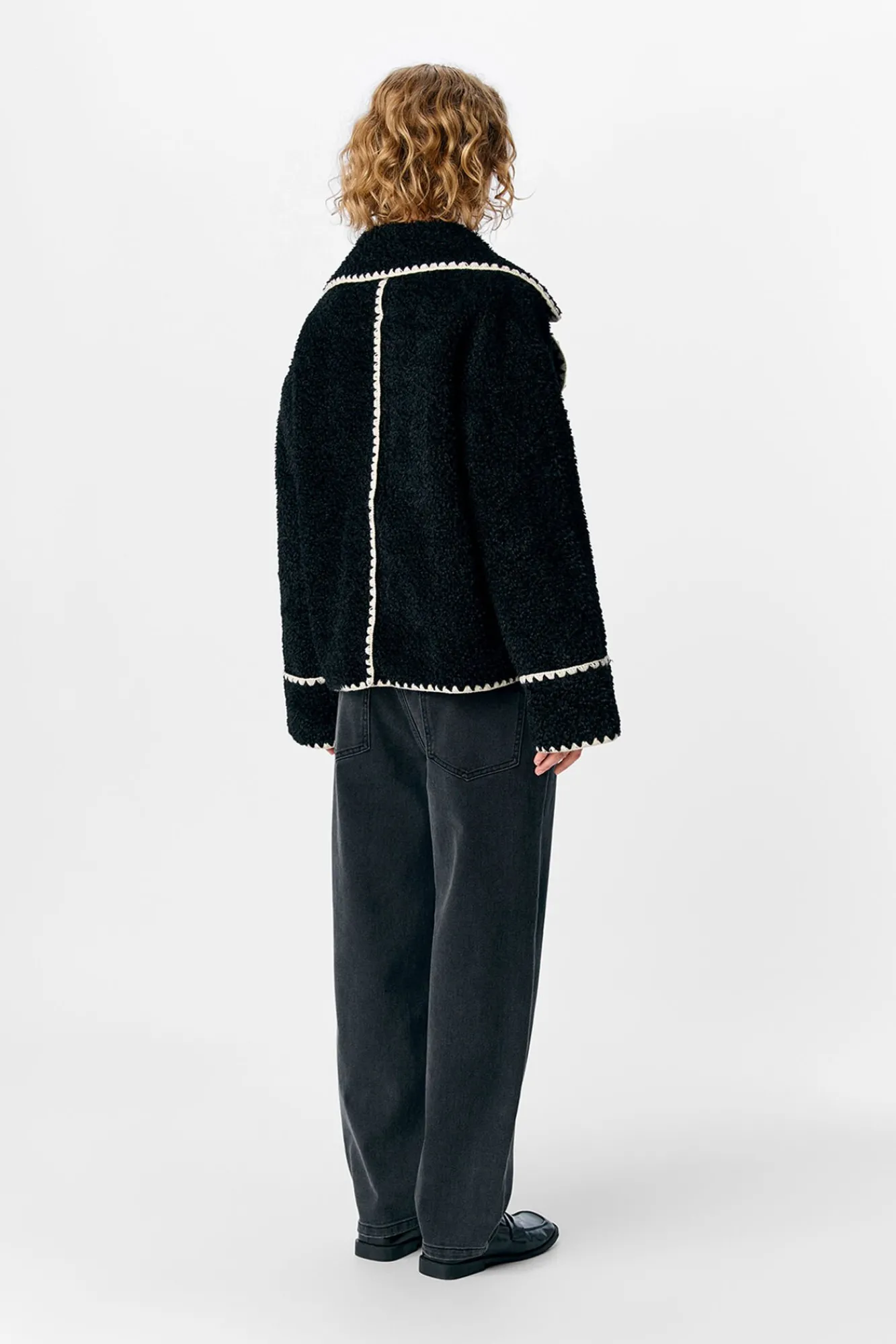 Object Sobretudos-Casaco de borrego sintética Preto