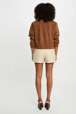 Morgan Sobretudos-Casaco de camurça Castanho