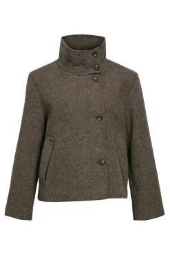 Object Sobretudos|Casacos-Casaco de feltro trespassado Cinzento