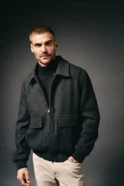 OOTO Casacos-Casaco de lã borrego Cinzento