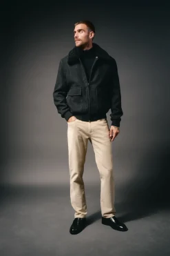 OOTO Casacos-Casaco de lã borrego Cinzento