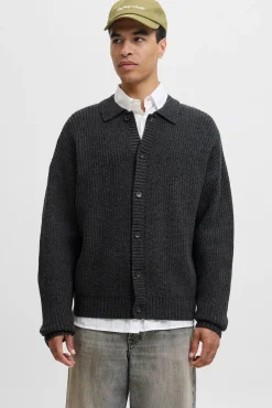 Jack & Jones Camisolas-Casaco de malha cinzento