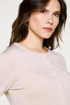 Selected Camisolas-Casaco de malha 100% lã merino. Tostado