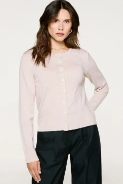 Selected Camisolas-Casaco de malha 100% lã merino. Tostado