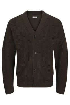 Jack & Jones Camisolas-Casaco de malha básico com gola em V castanho