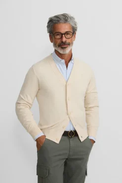 Silbon Camisolas-Casaco de malha clássico Tostado