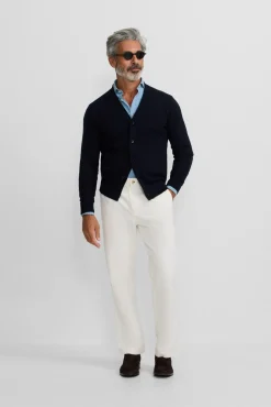 Silbon Camisolas-Casaco de malha clássico Azul