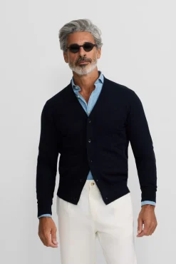 Silbon Camisolas-Casaco de malha clássico Azul