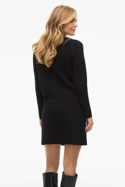 Vila Camisolas-Casaco de malha com botões e viscose Preto