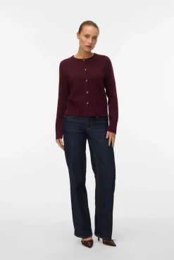 Vero Moda Camisolas-Casaco de malha com botão de coração Roxo