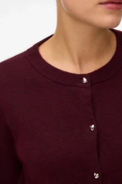 Vero Moda Camisolas-Casaco de malha com botão de coração Roxo