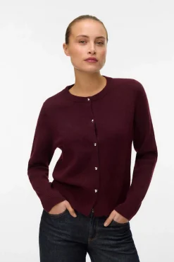 Vero Moda Camisolas-Casaco de malha com botão de coração Roxo
