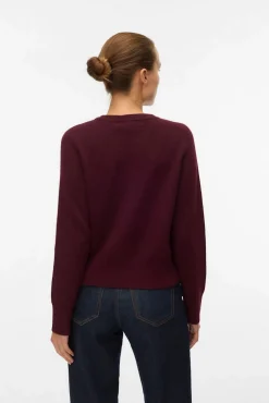 Vero Moda Camisolas-Casaco de malha com botão de coração Roxo