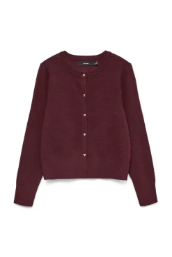 Vero Moda Camisolas-Casaco de malha com botão de coração Roxo