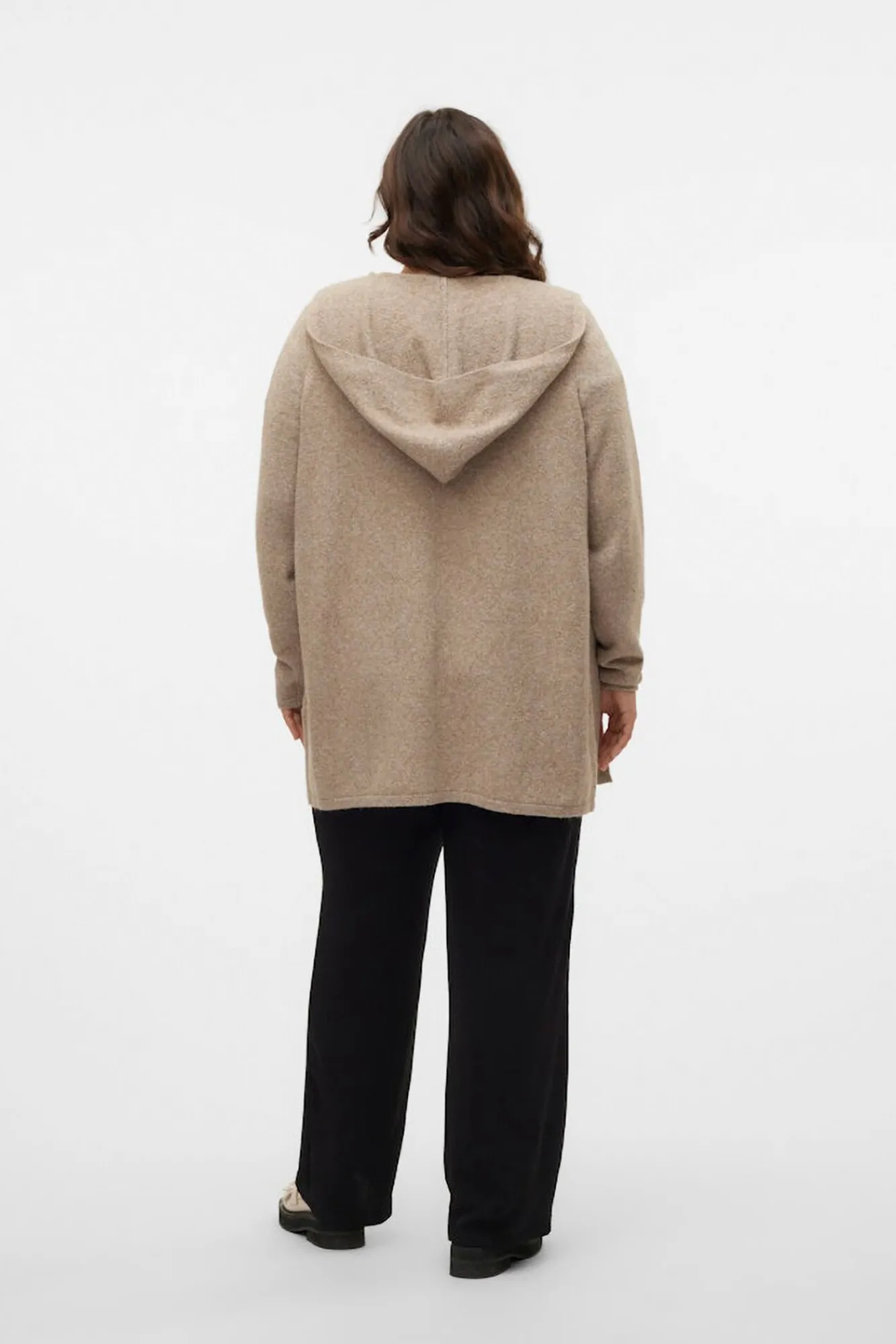 Vero Moda Curve Camisolas-Casaco de malha com capuz tamanho grande Castanho