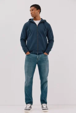 Cortefiel Camisolas-Casaco de malha com capuz Azul