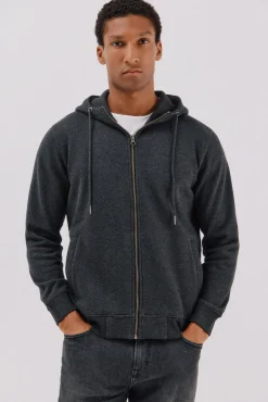 Cortefiel Camisolas-Casaco de malha com capuz Cinzento