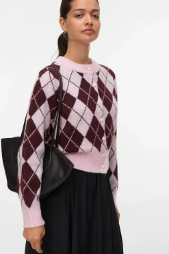 Vero Moda Camisolas-Casaco de malha com estampado de diamantes Subiu