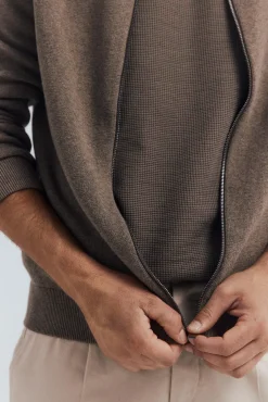 Springfield Camisolas-Casaco de malha com fecho-éclair Milano cru