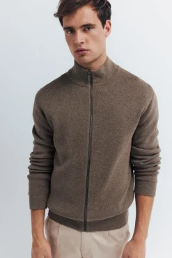 Springfield Camisolas-Casaco de malha com fecho-éclair Milano cru