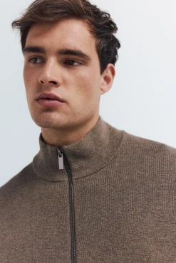 Springfield Camisolas-Casaco de malha com fecho-éclair Milano cru