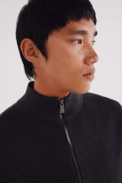 Springfield Camisolas-Casaco de malha com fecho-éclair Milano cinzento